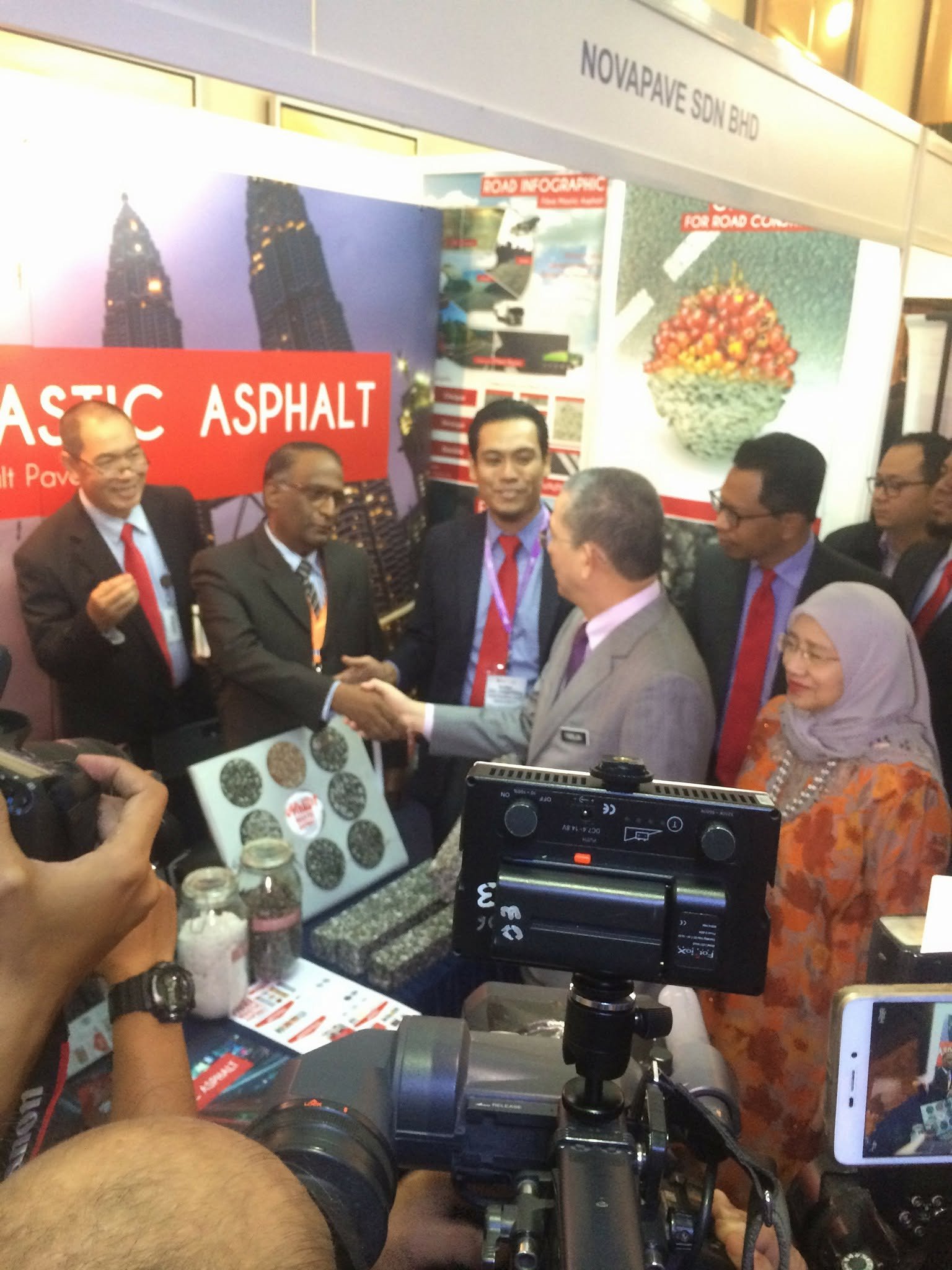 The Minister of Works at the Novapave exhibit, GCEC 2017