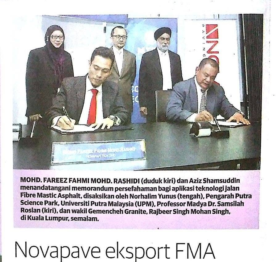 Utusan Malaysia clipping of the MoU signing